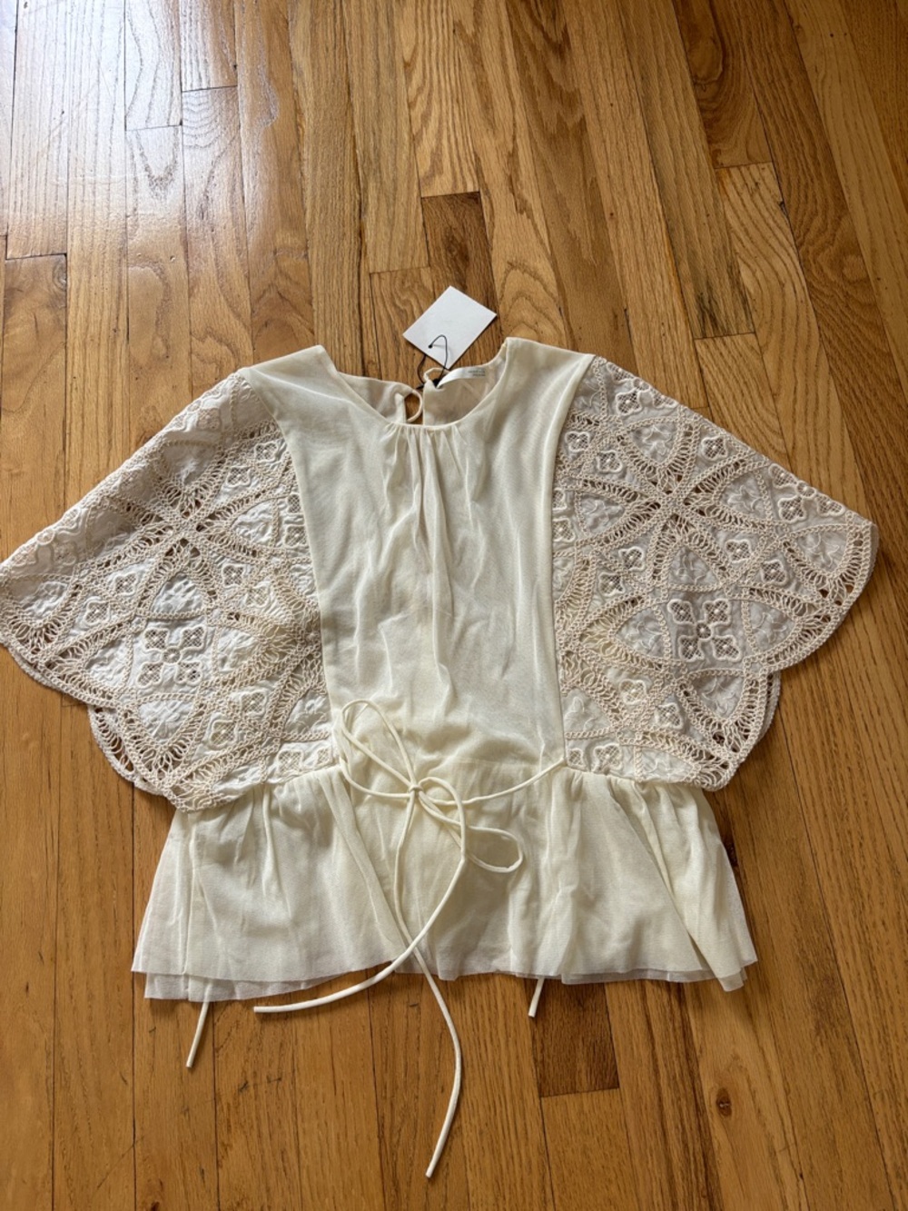 Zara Top with lace sleeves